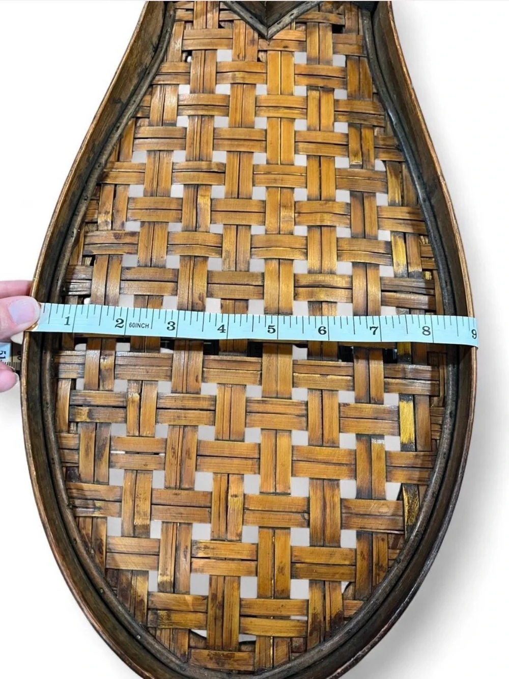 Woven Rattan Bamboo Fish-Shaped Decorative Tray - Warm Brown